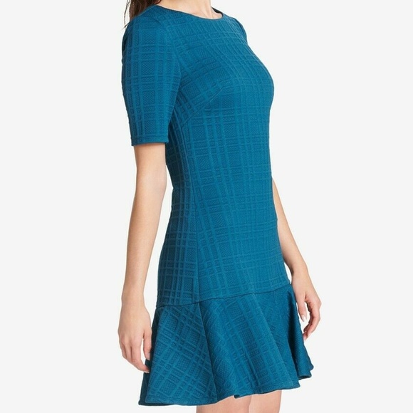 Jessica Howard Womens Teal Textured Drop Waist Dre - Picture 2 of 5